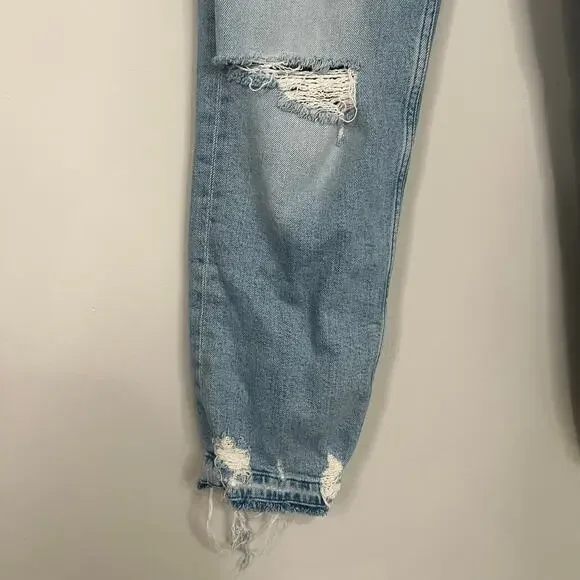 Mother x Carolyn Murphy Distressed Patchwork Tomcat Ankle Undone Jeans Size 27 - Picture 7 of 16